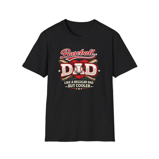 Black baseball dad t-shirt for baseball season