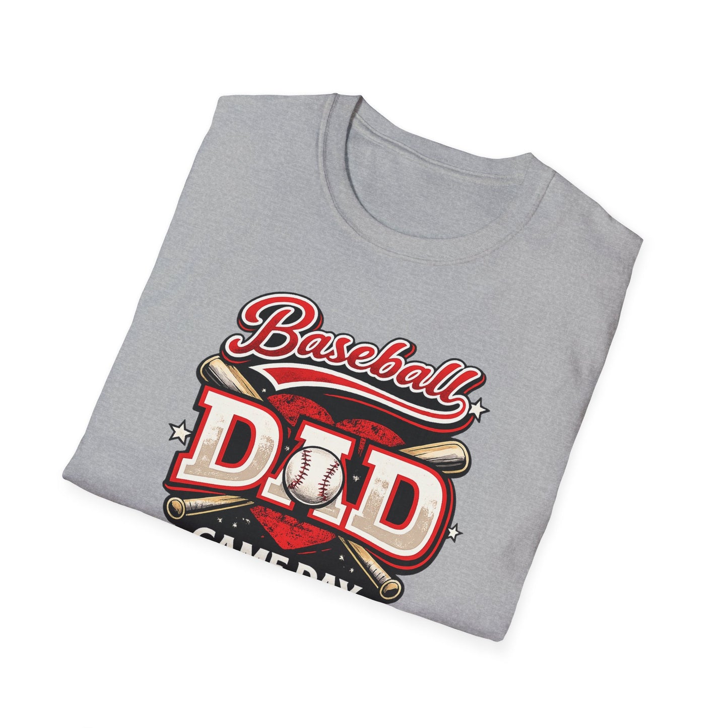 Gray “Game Day Is My Cardio” baseball dad t-shirt mockup