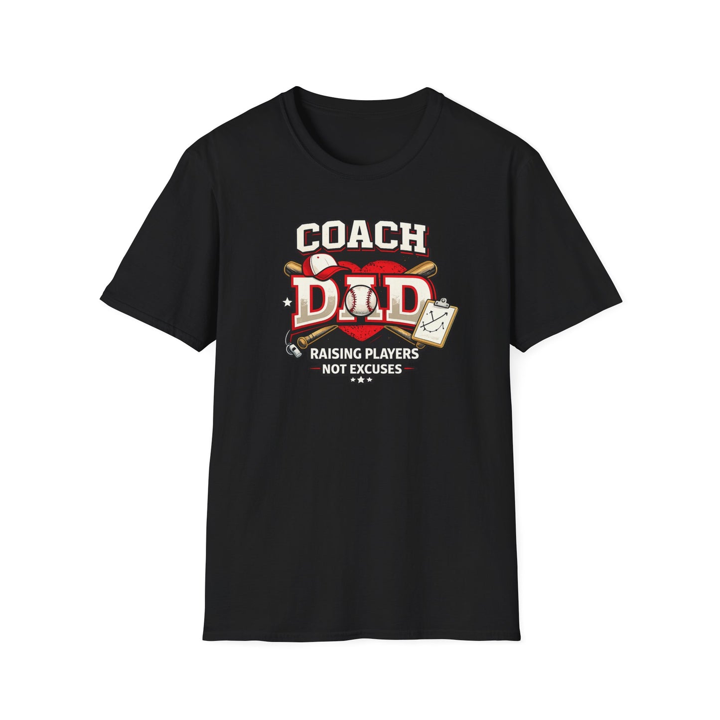 Black baseball coach dad shirt varsity-style baseball graphic