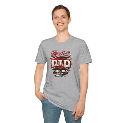 Proud Dad Loud Cheerer Baseball Dad T-Shirt