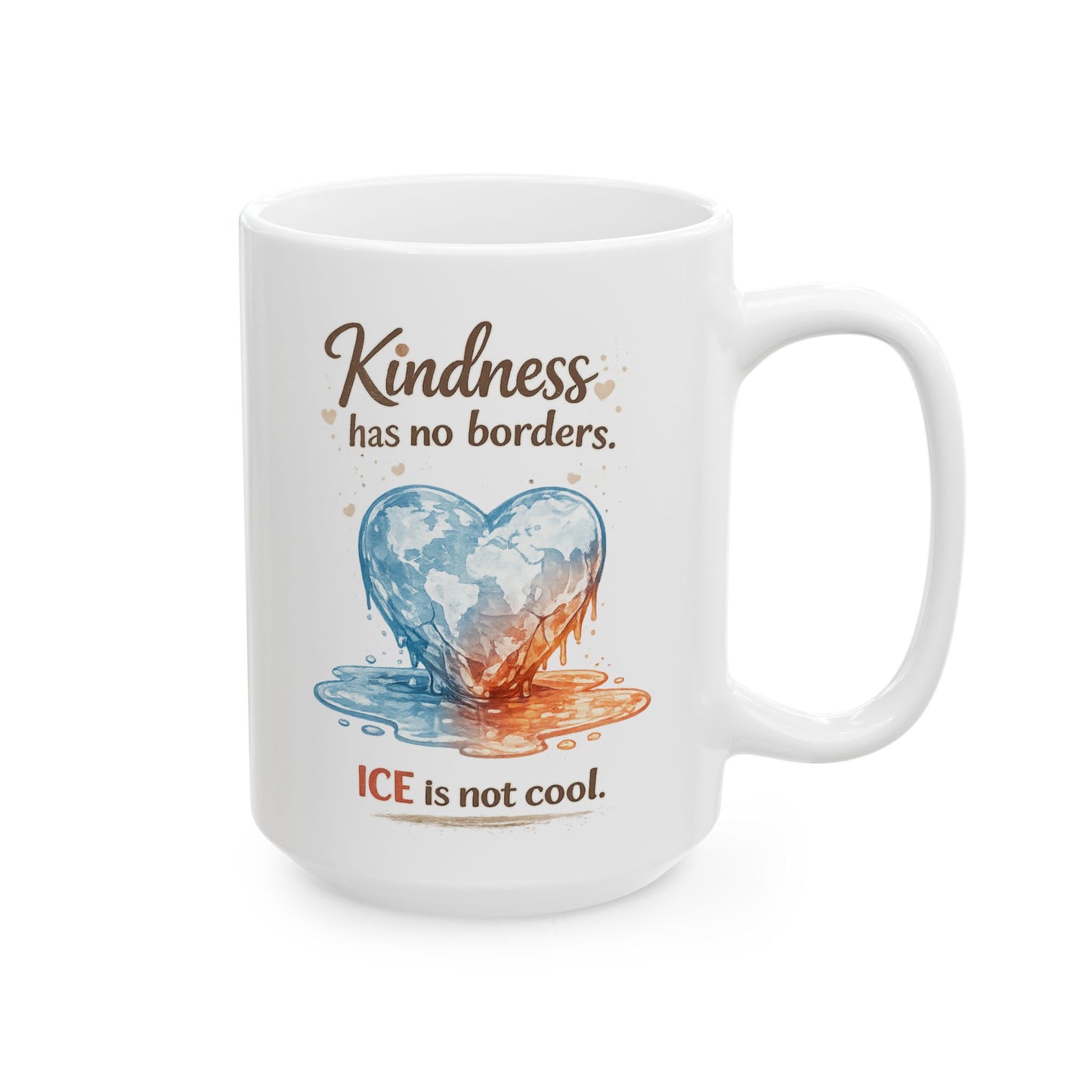 Human rights coffee mug kindness has no borders messag