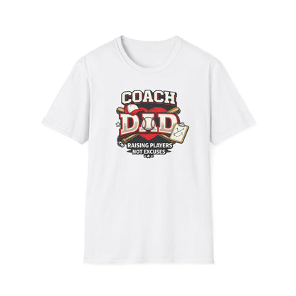 white baseball coach dad shirt varsity-style baseball graphic