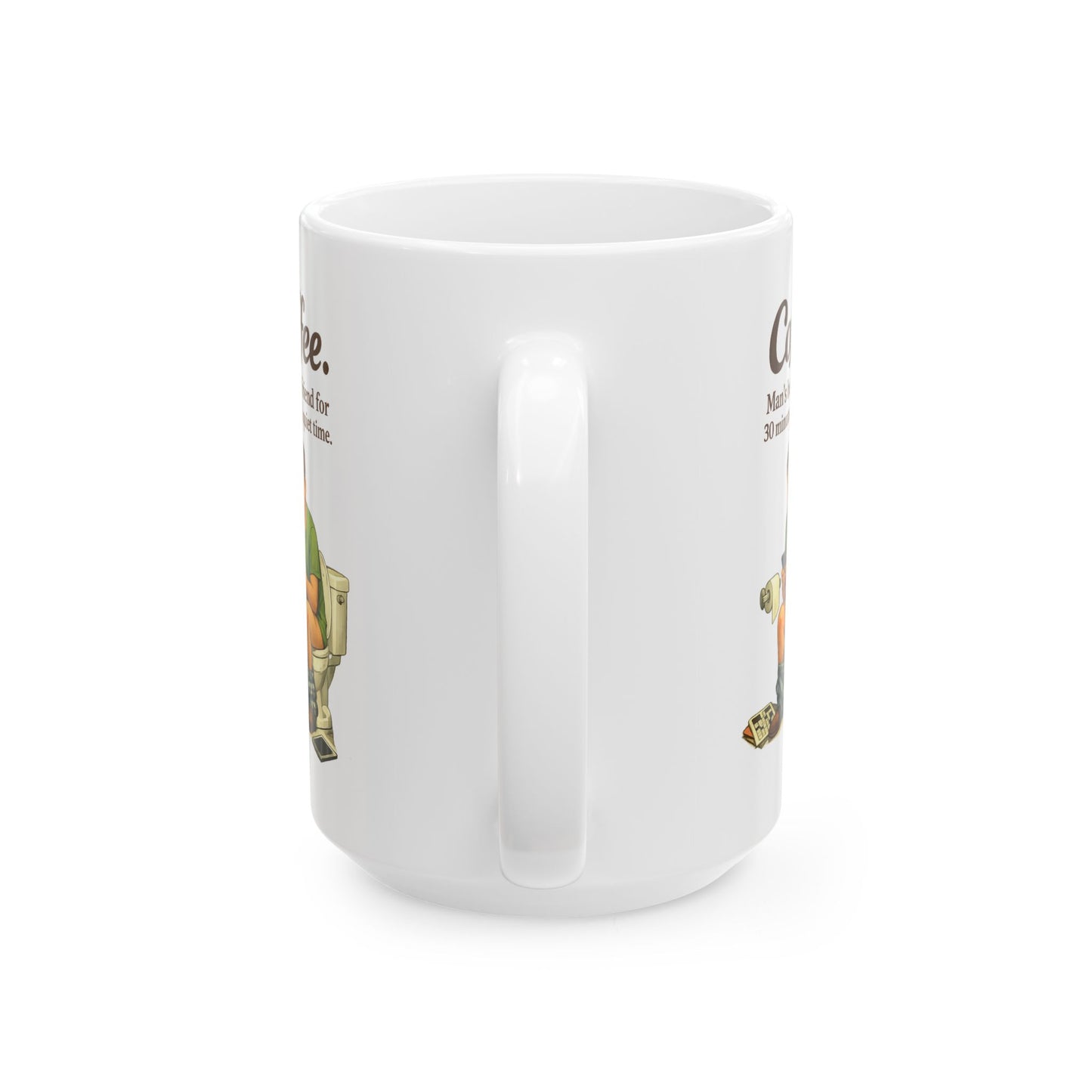 Coffee Is Man’s Best Friend | Funny Bathroom Humor Coffee Mug