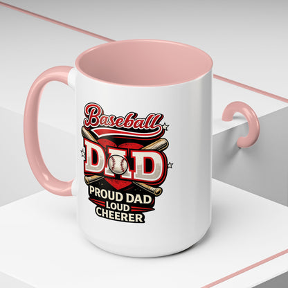 Proud Dad Loud Cheerer Baseball Coffee Mug