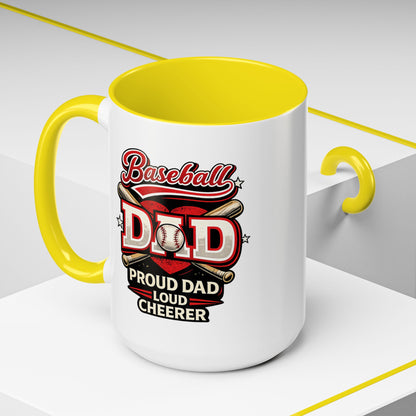 Proud Dad Loud Cheerer Baseball Coffee Mug