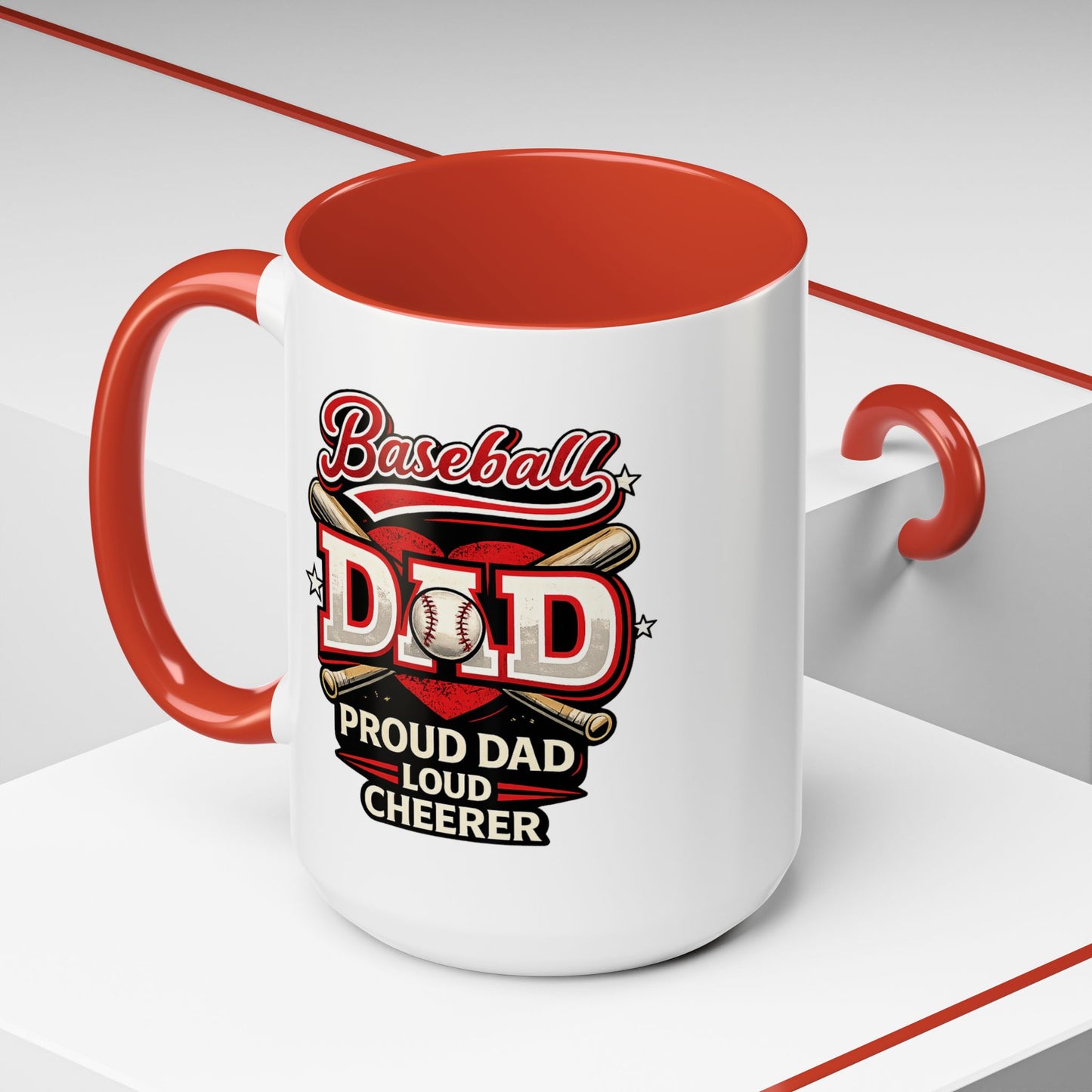 Proud Dad Loud Cheerer Baseball Coffee Mug