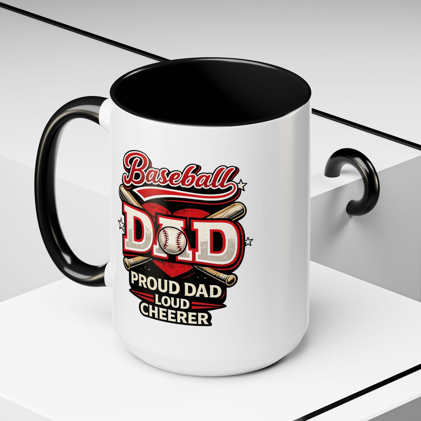 Proud Dad Loud Cheerer Baseball Coffee Mug