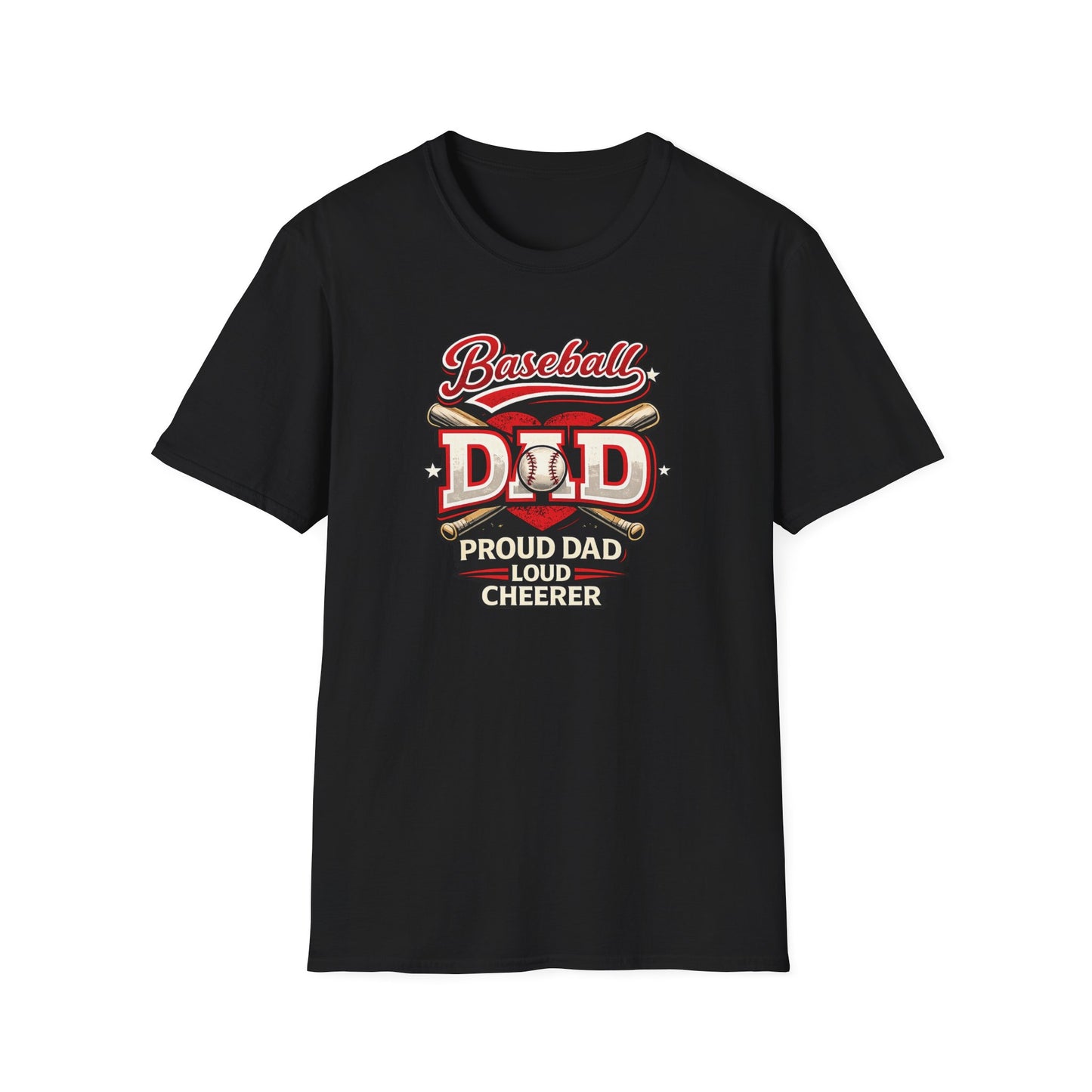 Proud Dad Loud Cheerer Baseball Dad T-Shirt