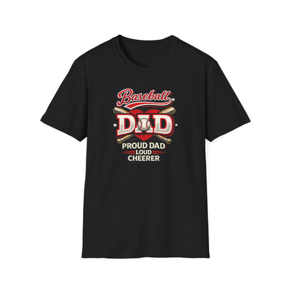 Proud Dad Loud Cheerer Baseball Dad T-Shirt