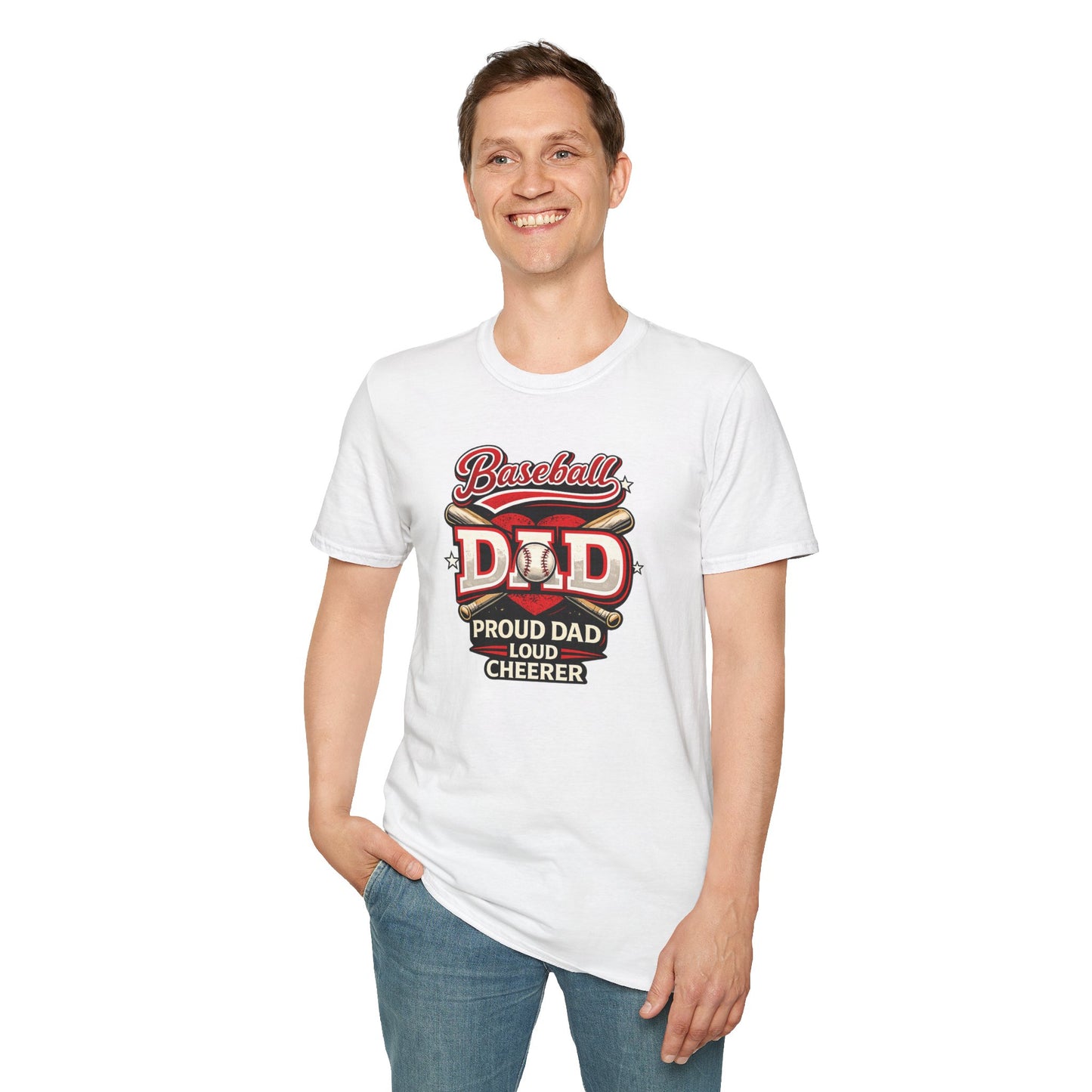 Proud Dad Loud Cheerer Baseball Dad T-Shirt