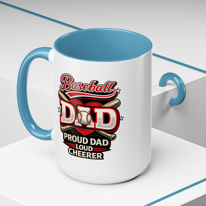 Proud Dad Loud Cheerer Baseball Coffee Mug