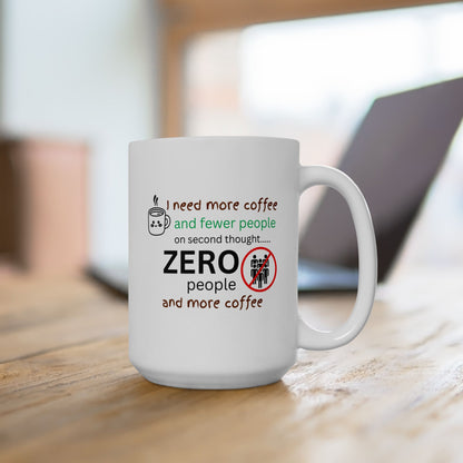 Introvert Coffee Mug Funny “More Coffee Fewer People” Sarcastic Gift