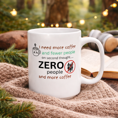 Introvert Coffee Mug Funny “More Coffee Fewer People” Sarcastic Gift