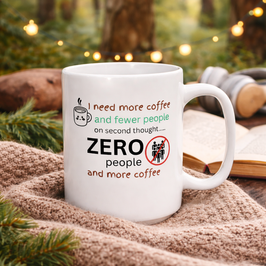 Introvert Coffee Mug Funny “More Coffee Fewer People” Sarcastic Gift
