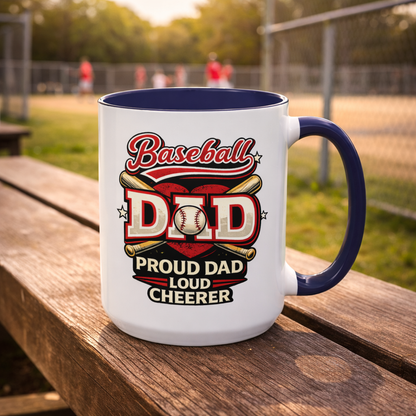 Proud Dad Loud Cheerer Baseball Coffee Mug