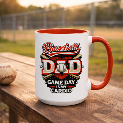 Game Day Is My Cardio baseball dad coffee mug