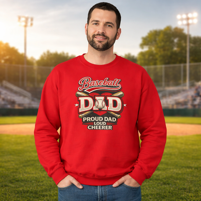 Proud Dad Loud Cheerer Baseball Dad Sweatshirt