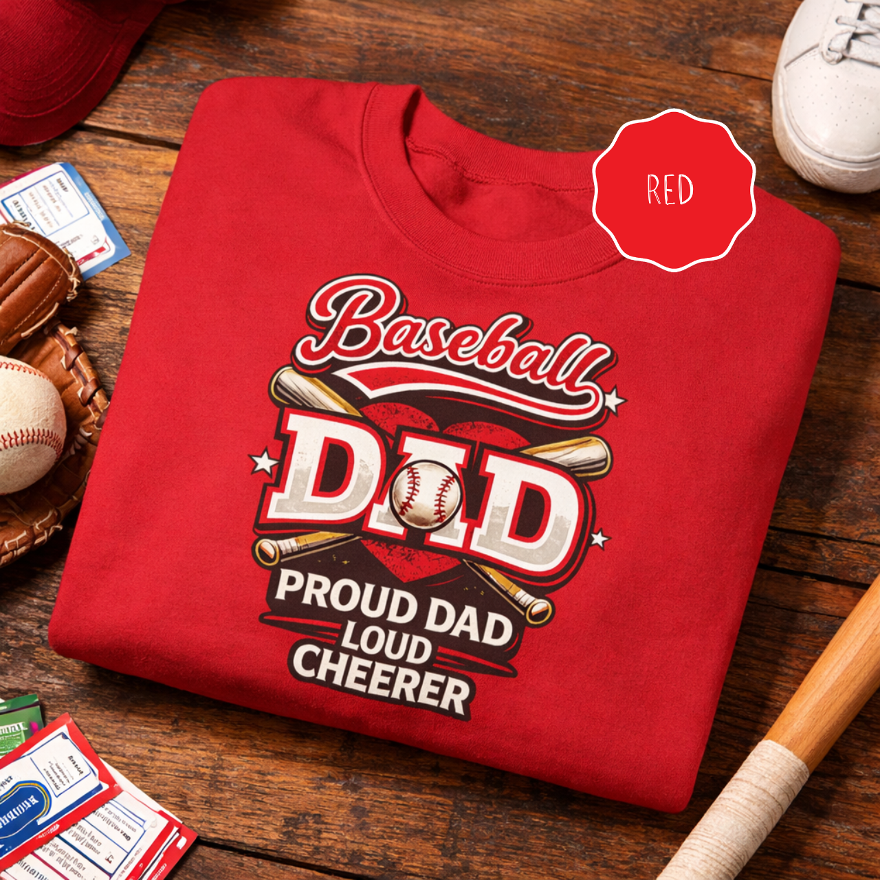 Proud Dad Loud Cheerer Baseball Dad Sweatshirt