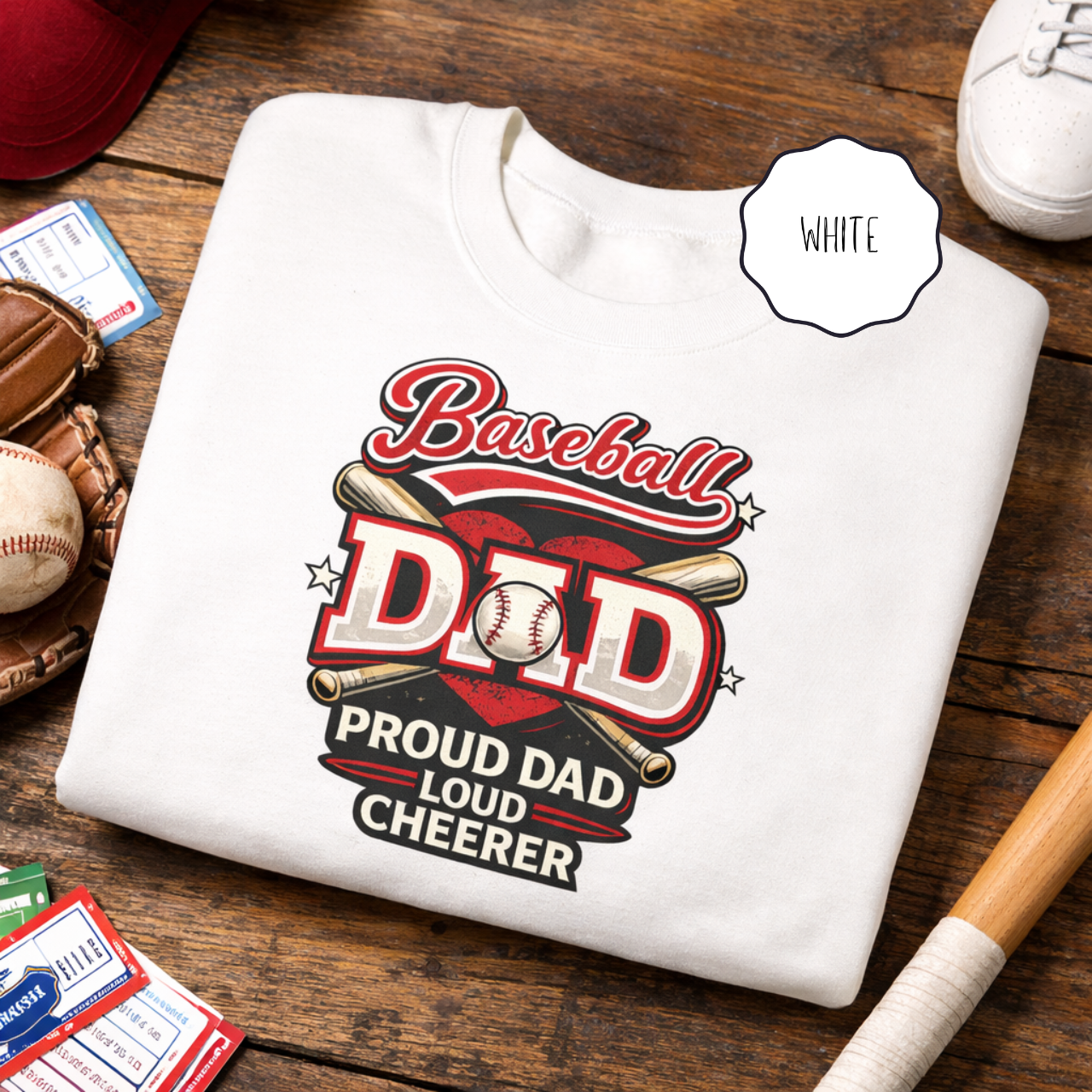 Proud Dad Loud Cheerer Baseball Dad Sweatshirt