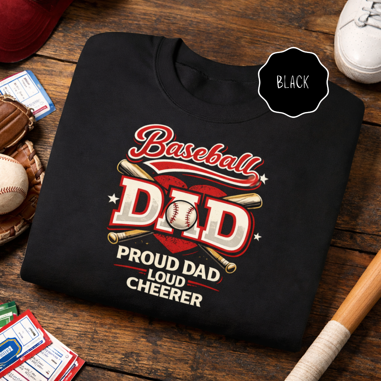 Proud Dad Loud Cheerer Baseball Dad Sweatshirt