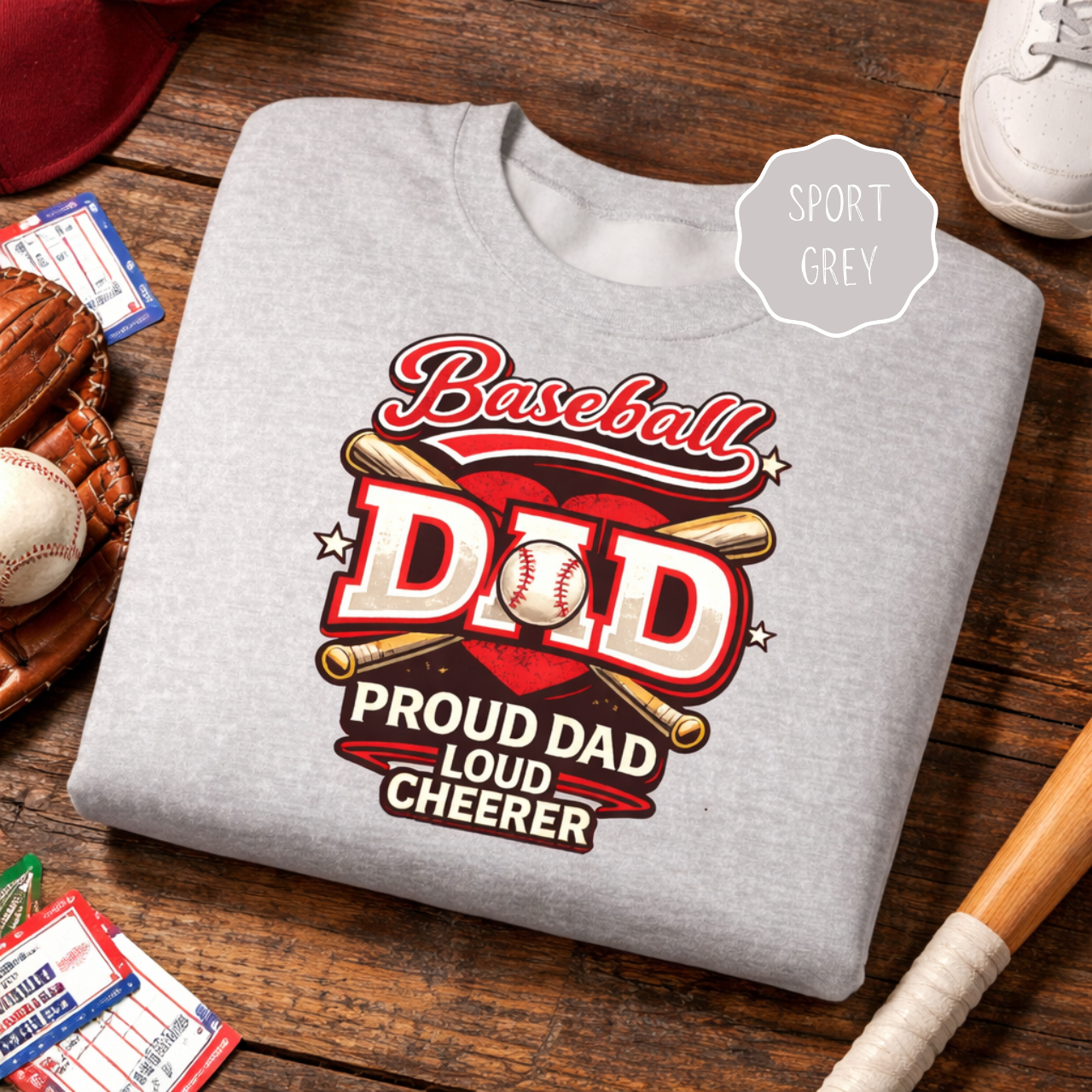 Proud Dad Loud Cheerer Baseball Dad Sweatshirt