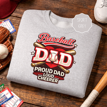 Proud Dad Loud Cheerer Baseball Dad Sweatshirt