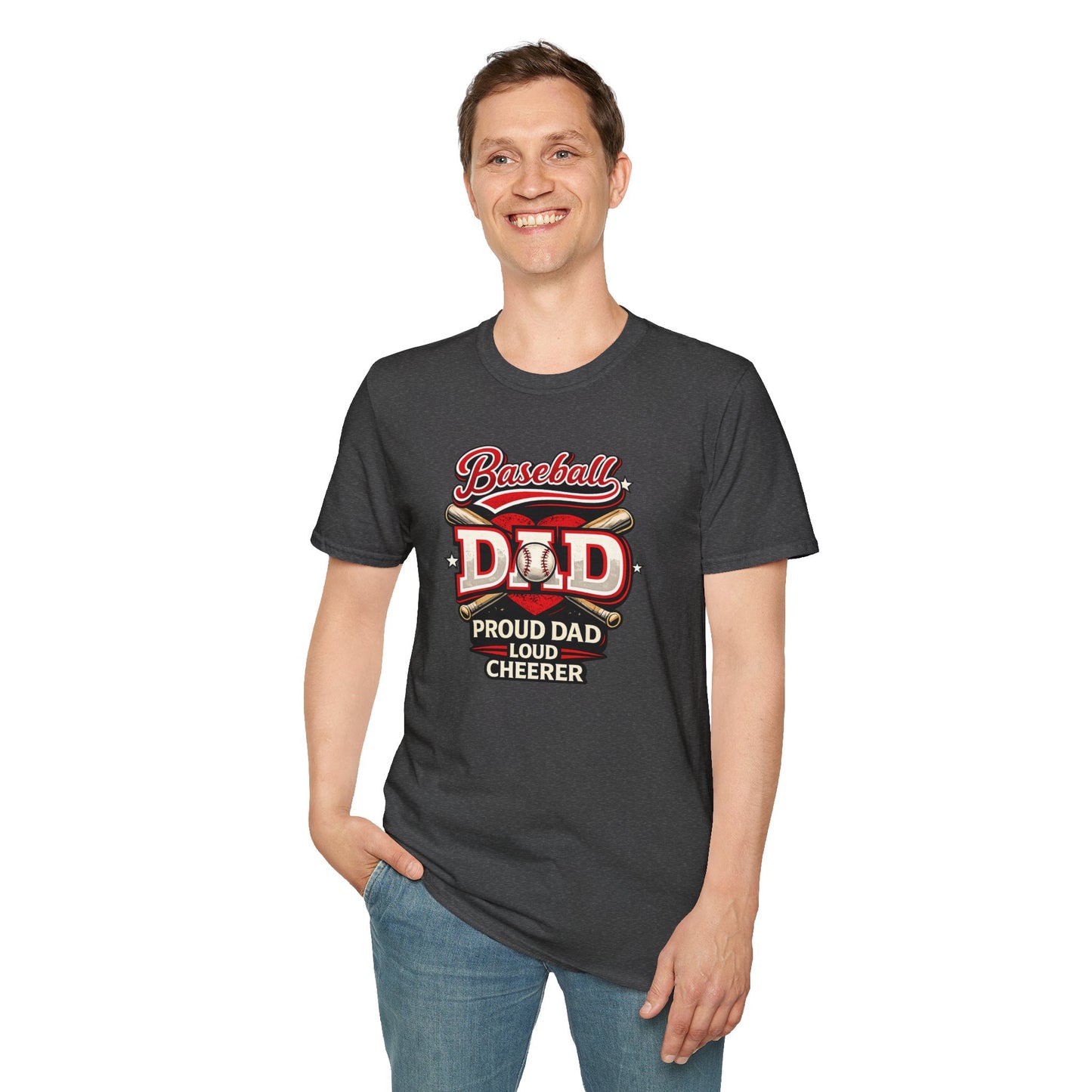 Proud Dad Loud Cheerer Baseball Dad T-Shirt