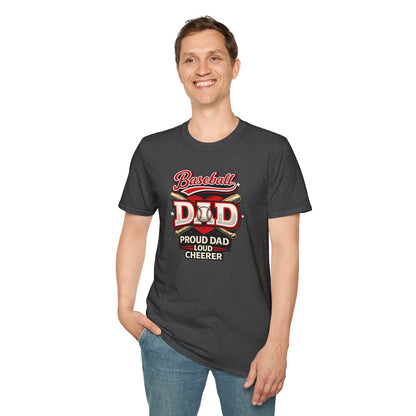 Proud Dad Loud Cheerer Baseball Dad T-Shirt