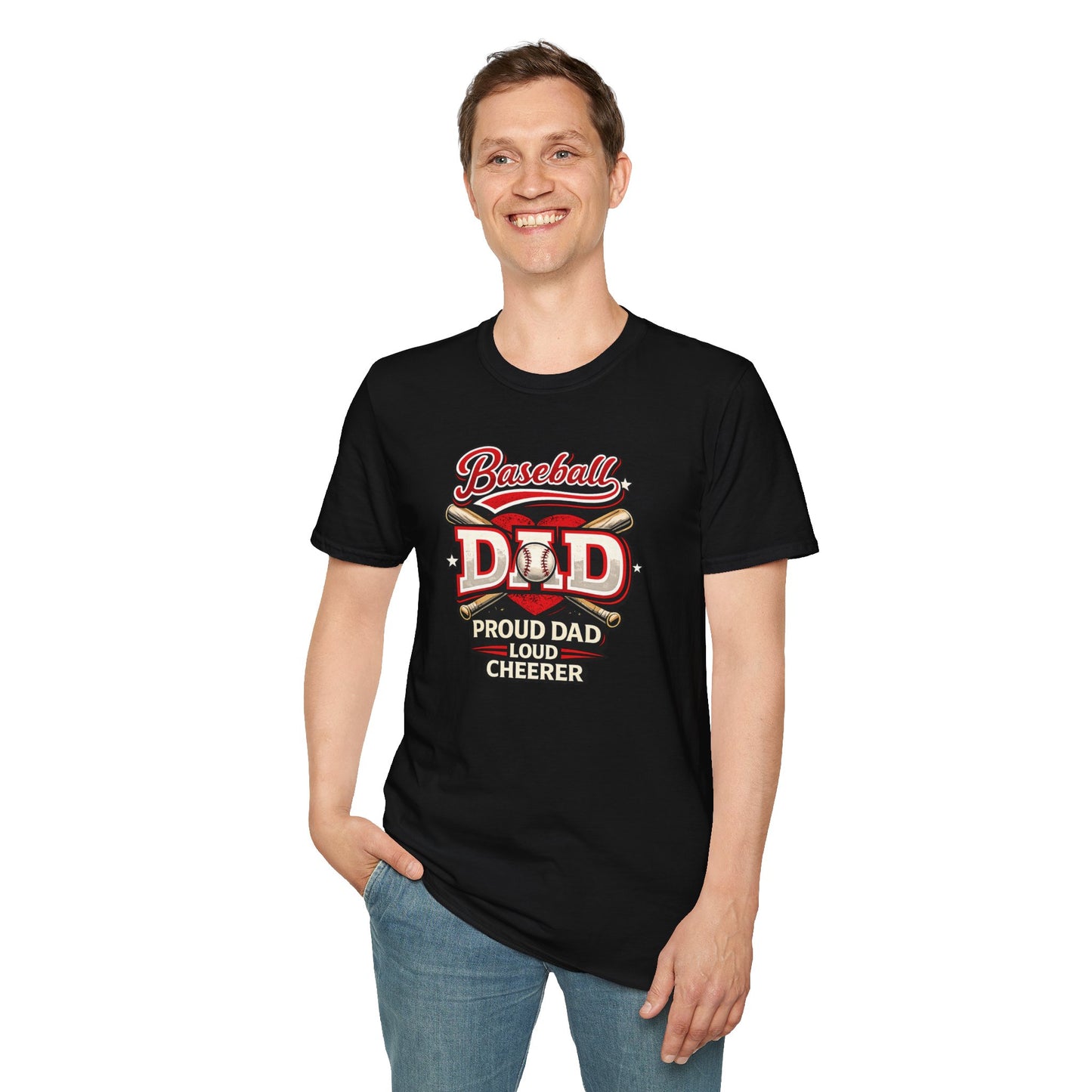 Proud Dad Loud Cheerer Baseball Dad T-Shirt