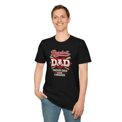 Proud Dad Loud Cheerer Baseball Dad T-Shirt