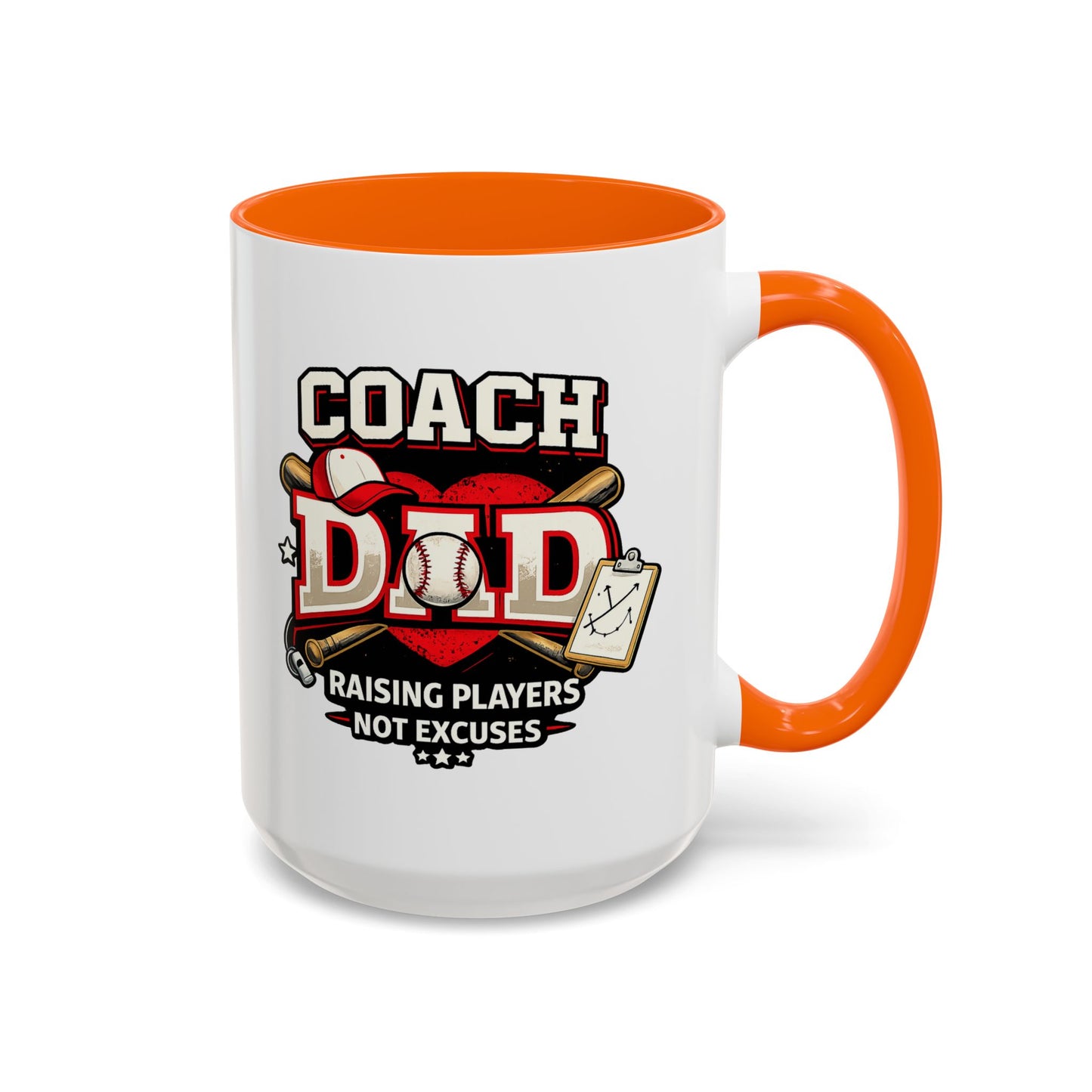 Raising Players Not Excuses Baseball Dad Coach Coffee Mug