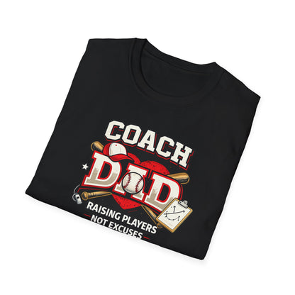 baseball Coach dad gift black t-shirt for baseball season and game days