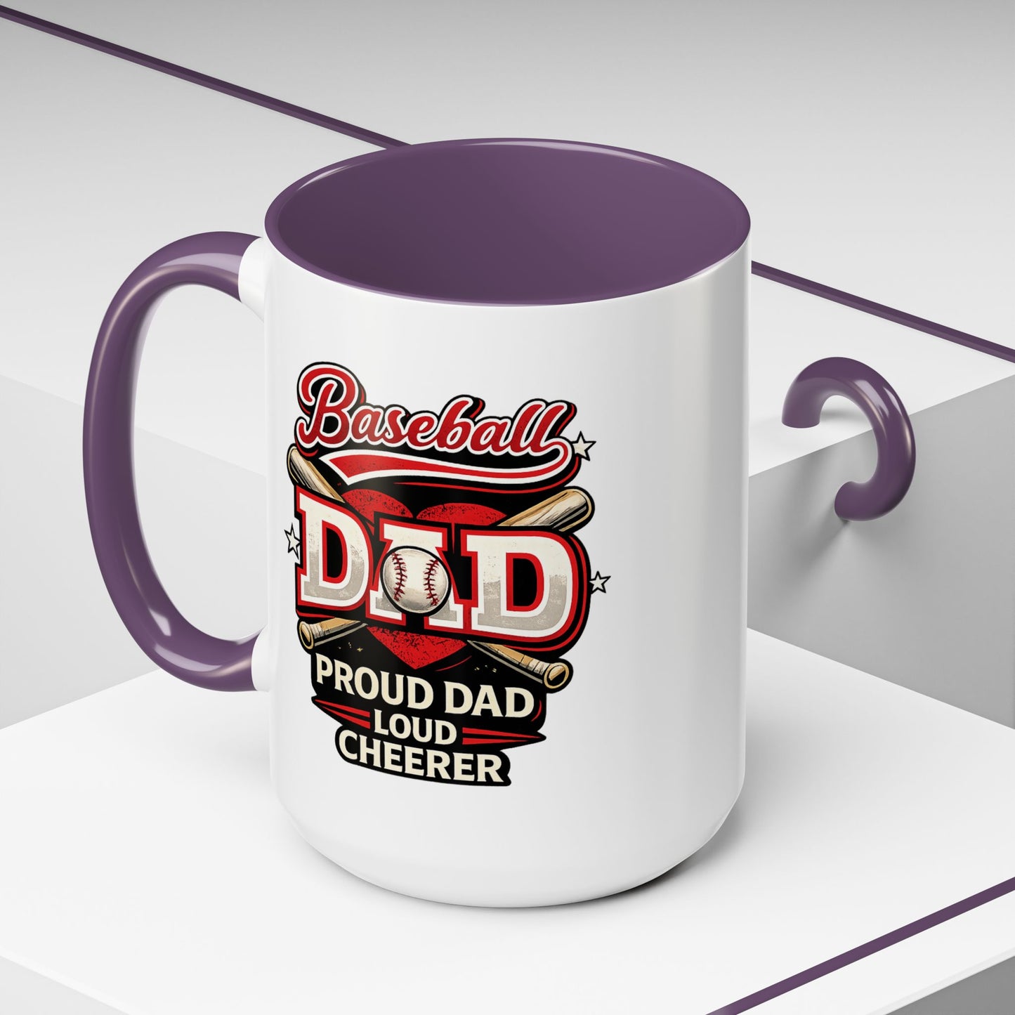 Proud Dad Loud Cheerer Baseball Coffee Mug