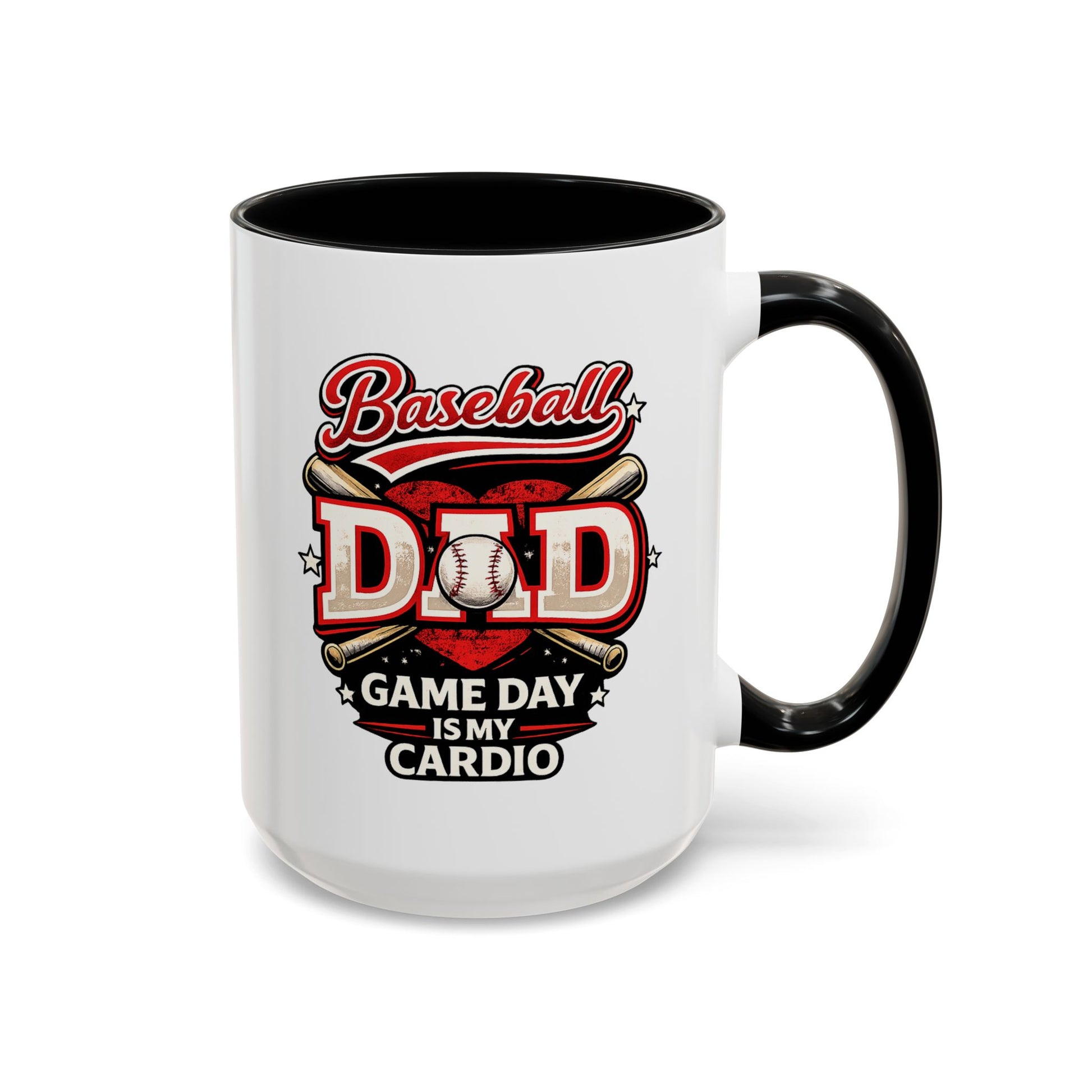 Sports dad coffee mug with baseball design