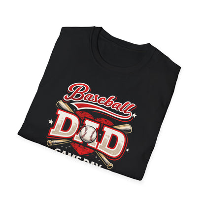 Black “Game Day Is My Cardio” baseball dad t-shirt mockup