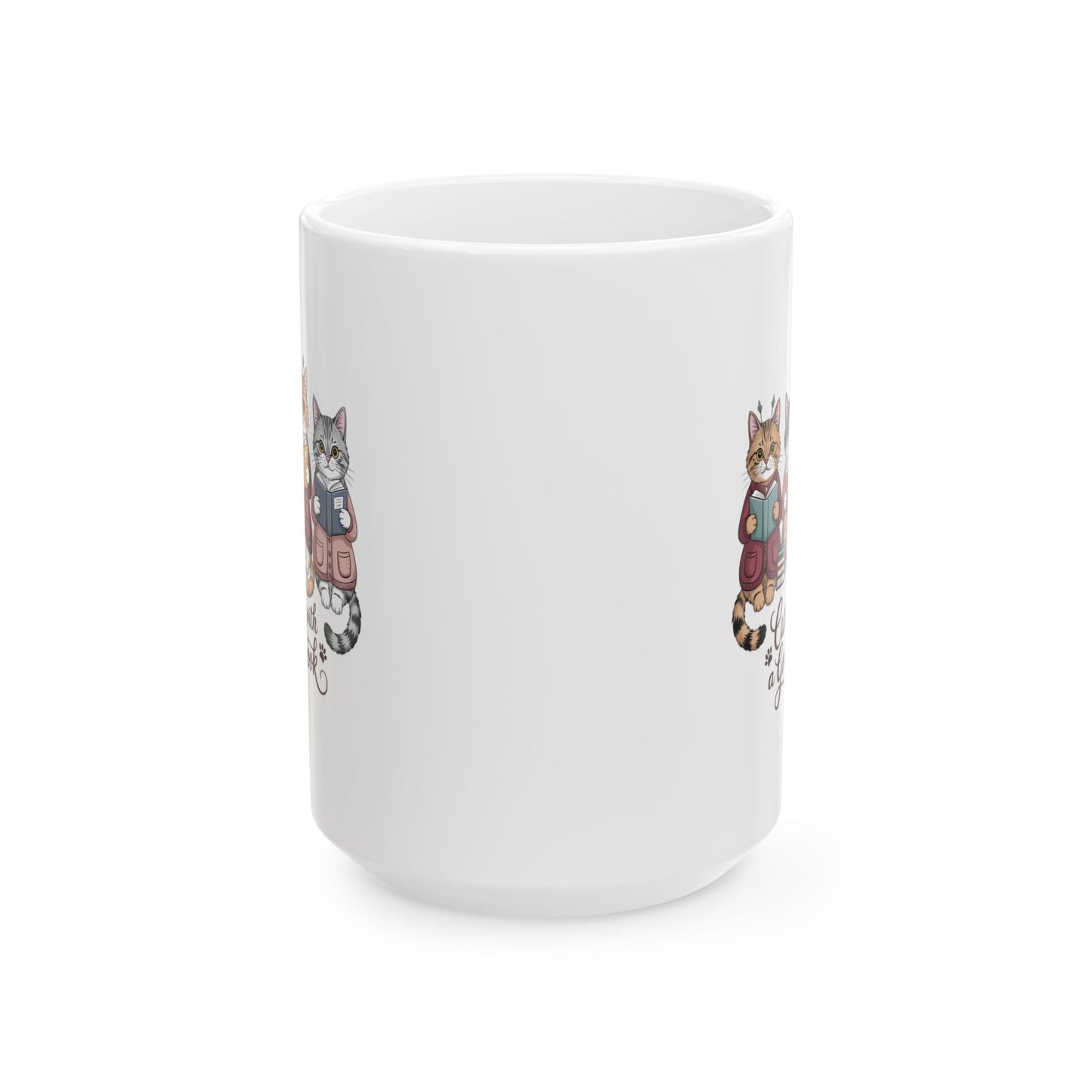 Curl Up With a Good Book Book Lover Cat Coffee Mug