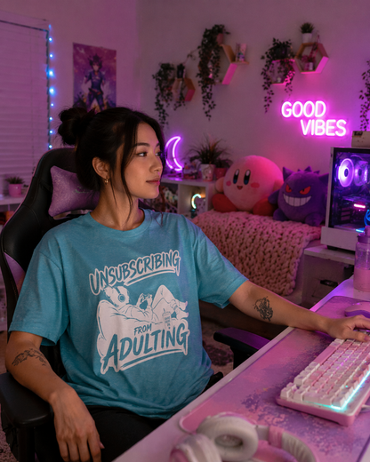 Unsubscribing From Adulting Shirt – Funny Gamer T-Shirt for Women