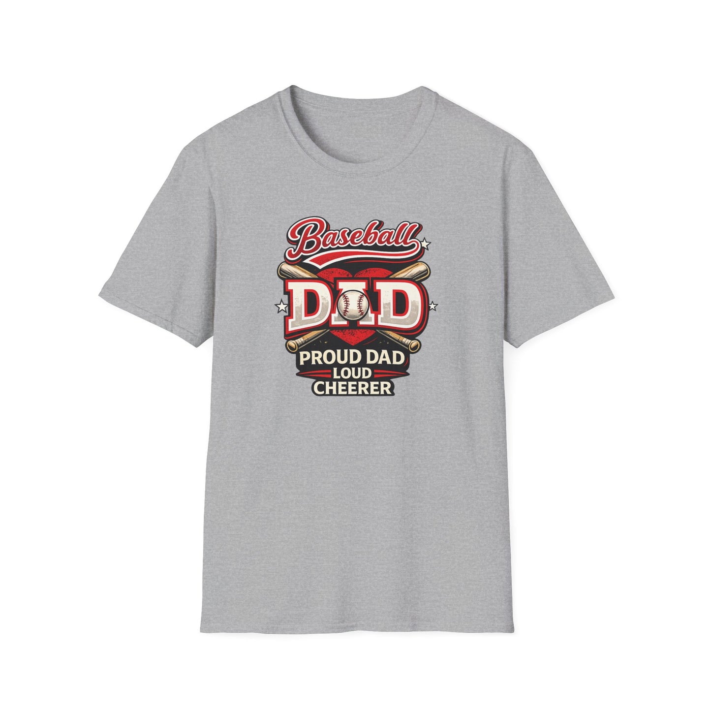 Proud Dad Loud Cheerer Baseball Dad T-Shirt