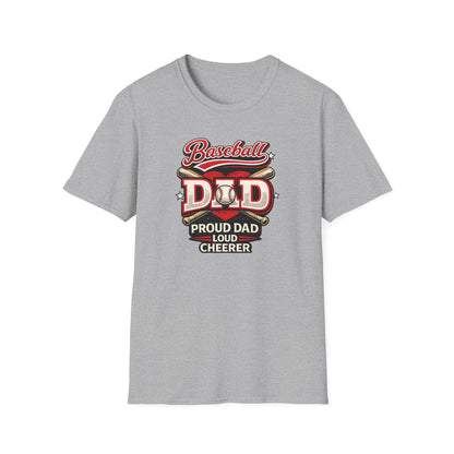 Proud Dad Loud Cheerer Baseball Dad T-Shirt