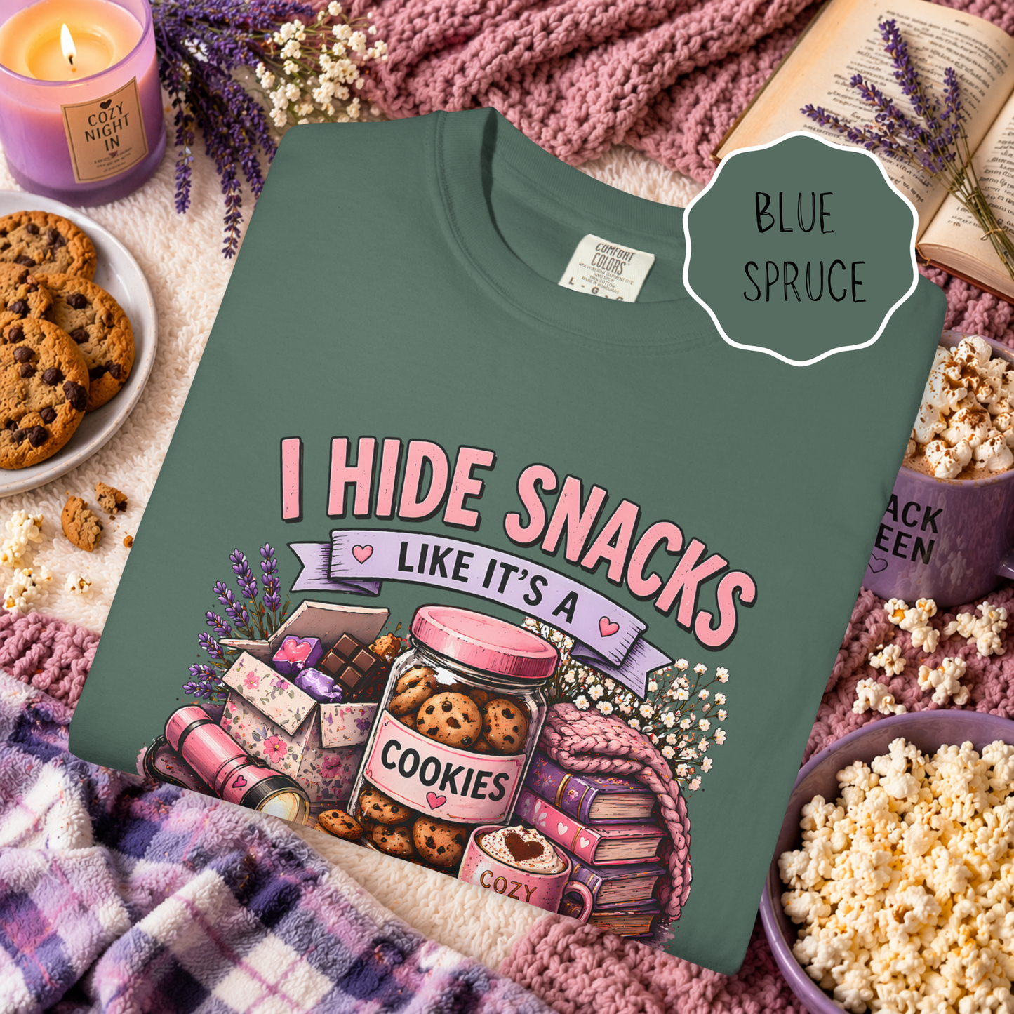 Funny Snack Shirt I Hide Snacks Tee, Cozy Aesthetic Foodie Graphic
