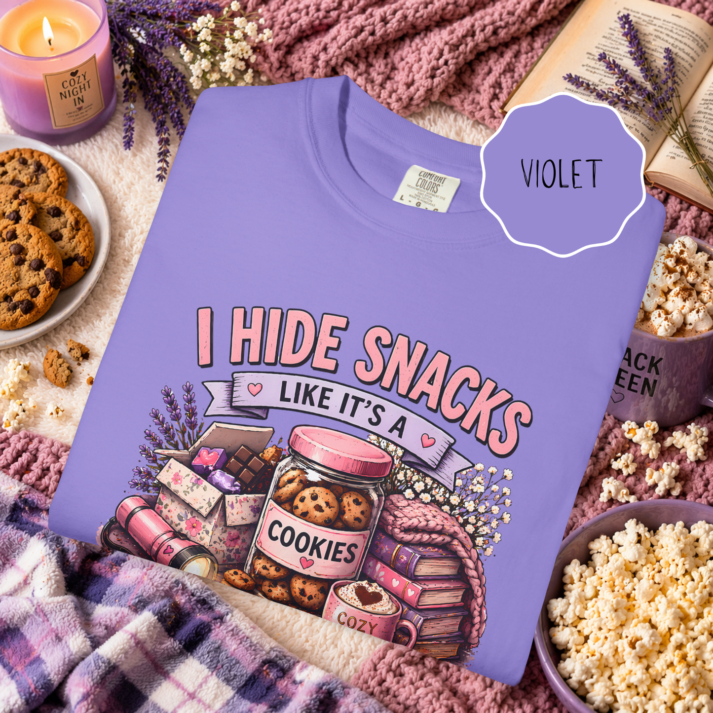 Funny Snack Shirt I Hide Snacks Tee, Cozy Aesthetic Foodie Graphic