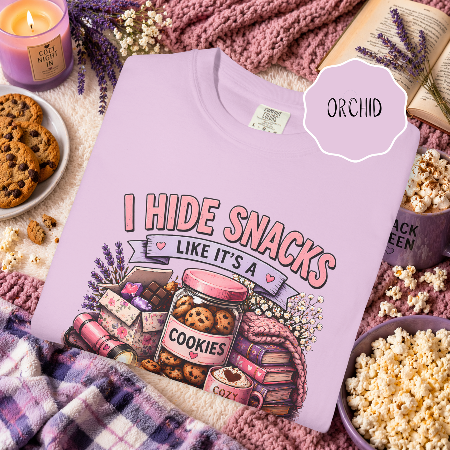 Funny Snack Shirt I Hide Snacks Tee, Cozy Aesthetic Foodie Graphic