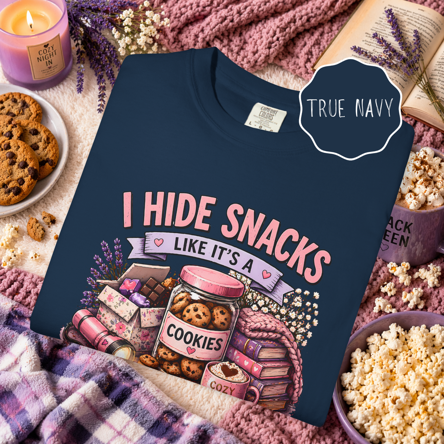 Funny Snack Shirt I Hide Snacks Tee, Cozy Aesthetic Foodie Graphic
