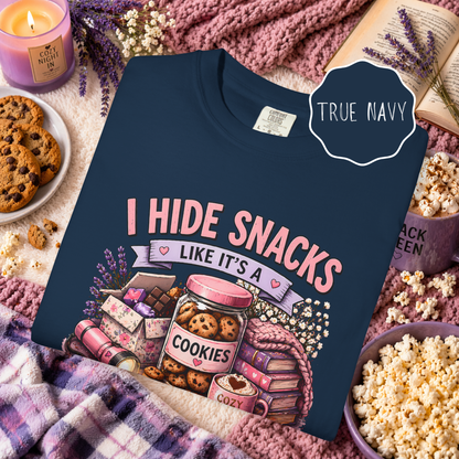 Funny Snack Shirt I Hide Snacks Tee, Cozy Aesthetic Foodie Graphic