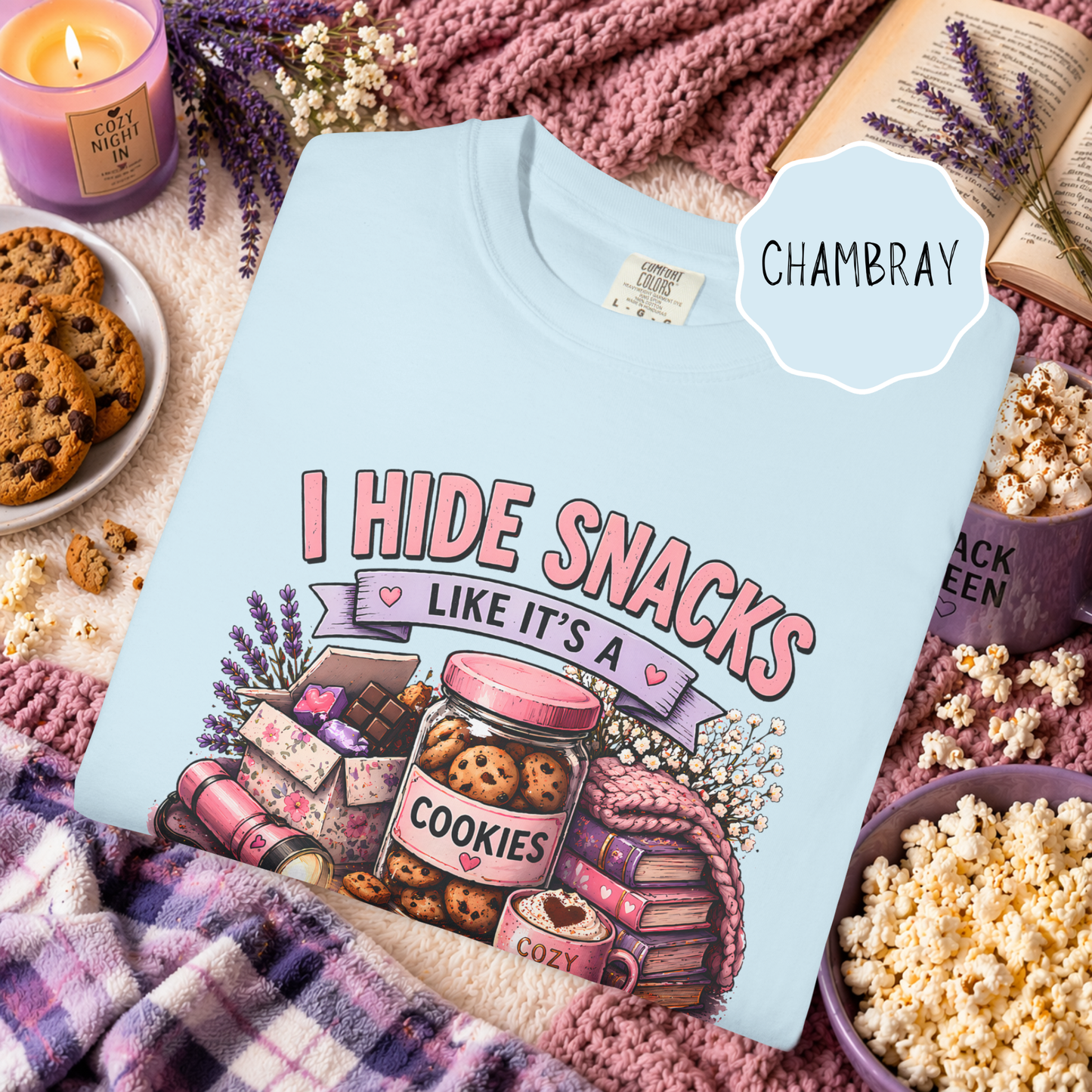 Funny Snack Shirt I Hide Snacks Tee, Cozy Aesthetic Foodie Graphic