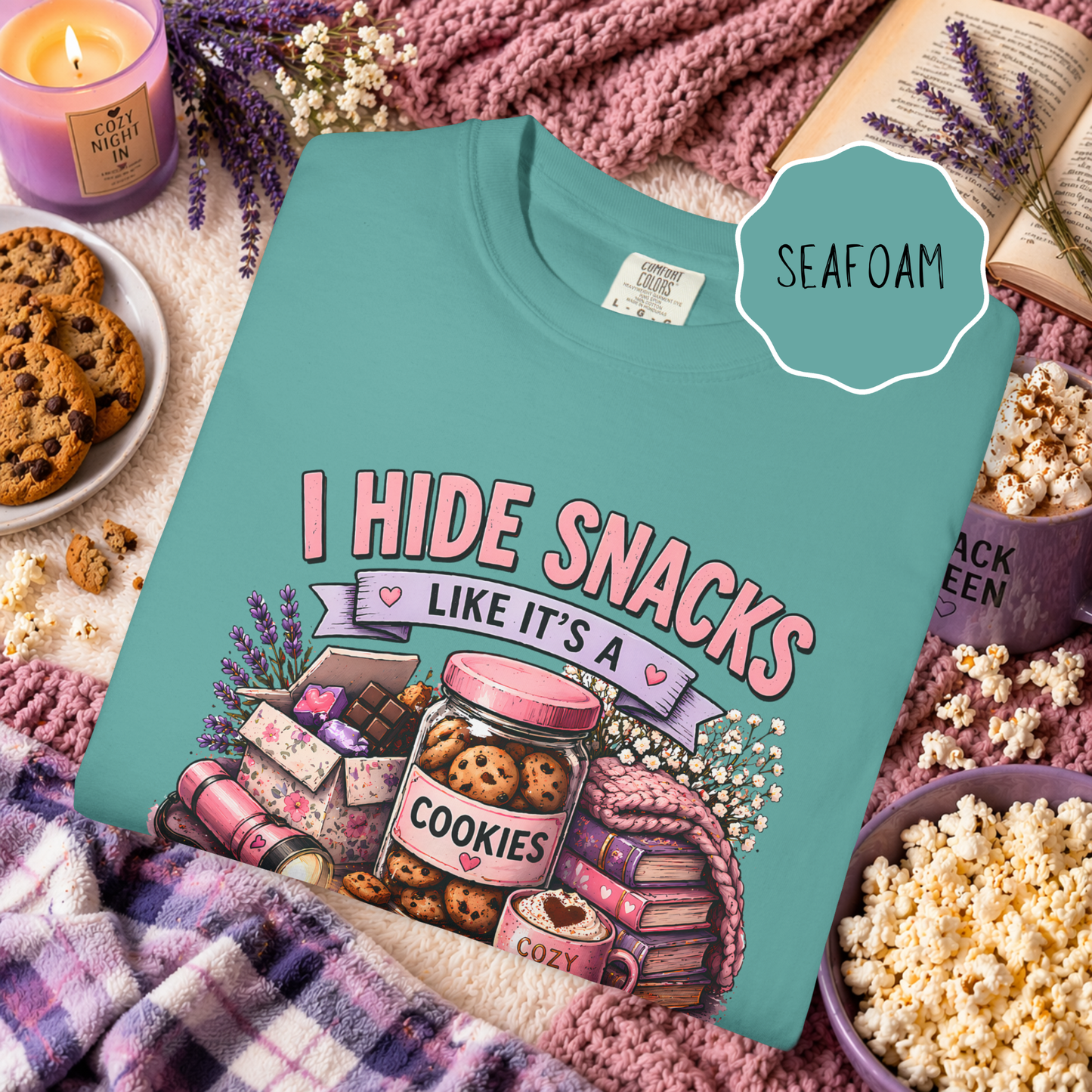 Funny Snack Shirt I Hide Snacks Tee, Cozy Aesthetic Foodie Graphic