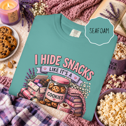Funny Snack Shirt I Hide Snacks Tee, Cozy Aesthetic Foodie Graphic