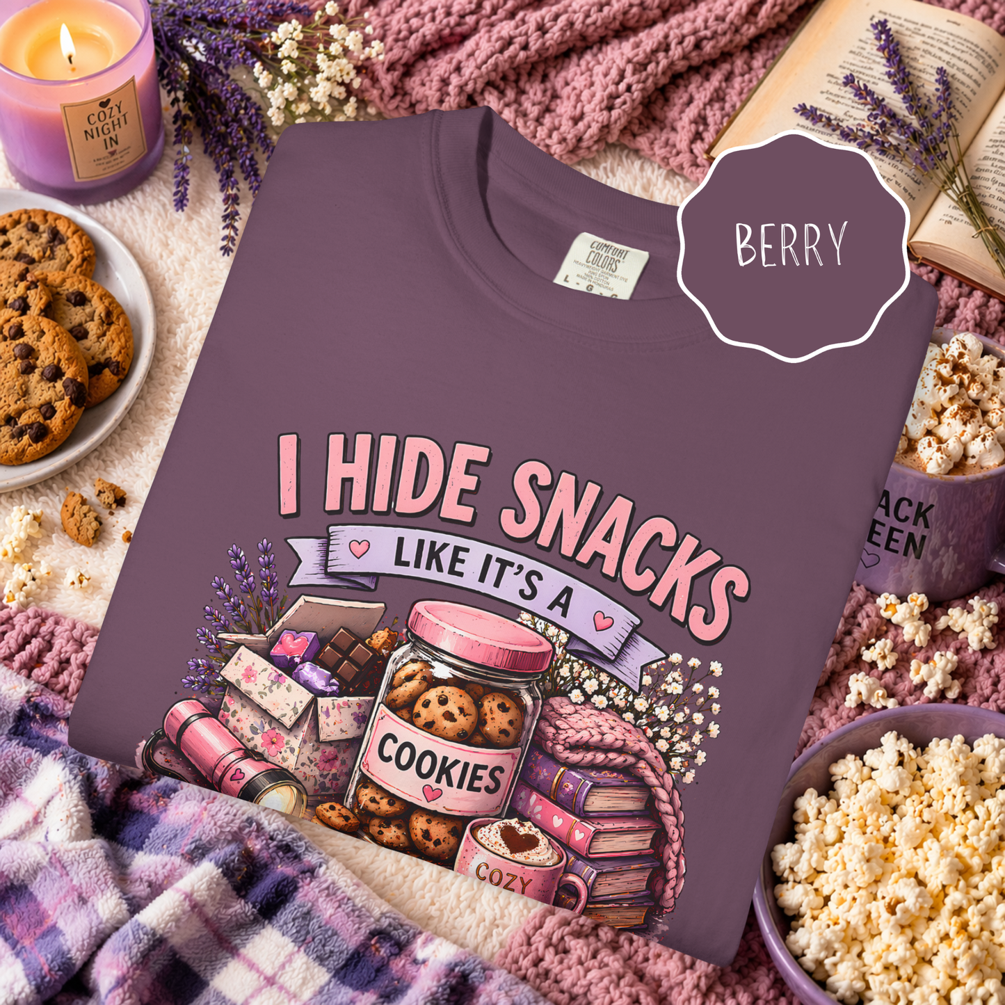 cute cozy snack theme graphic tee 