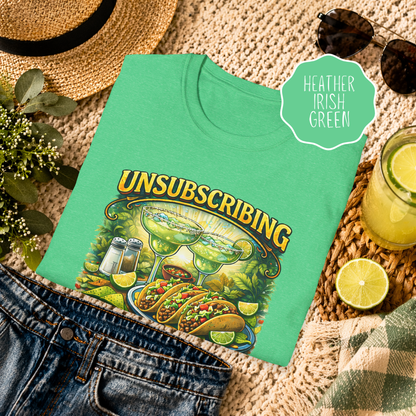 green margarita lover shirt with taco design summer party vibe flat lay