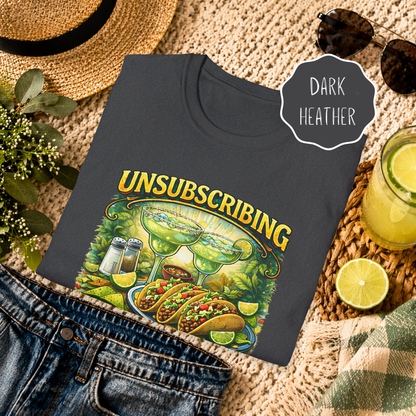 dark heather taco tuesday shirt with margarita design casual drinking humor tee
